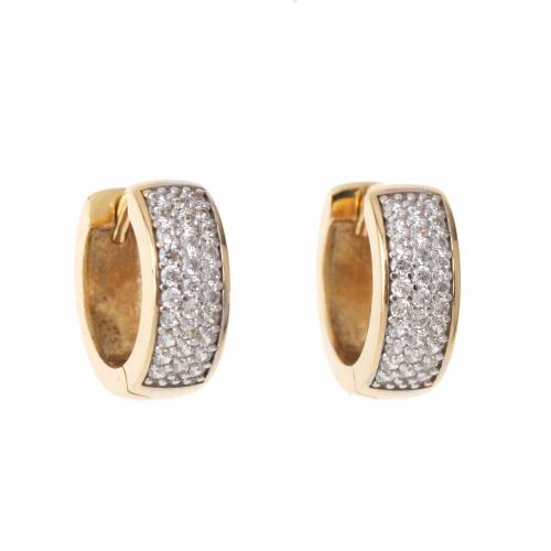 CREOLE EARRINGS WITH DIAMONDS PAVÉ.