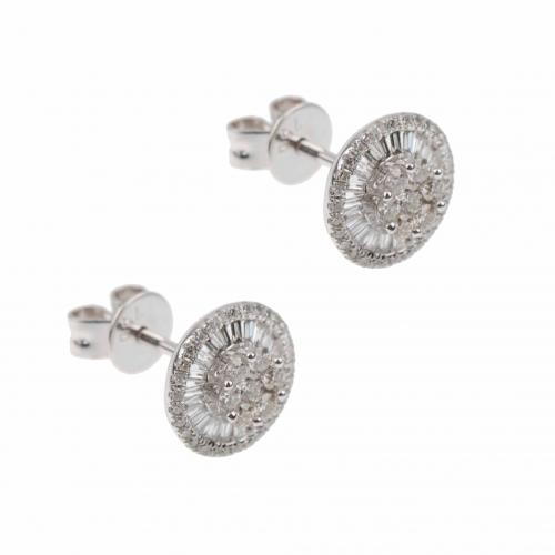 DIAMONDS ROSETTE EARRINGS.