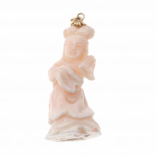 ANGEL SKIN CORAL PENDANT.