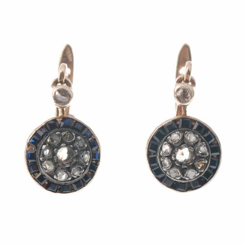 DIAMONDS AND SHAPPHIRES EARRINGS.