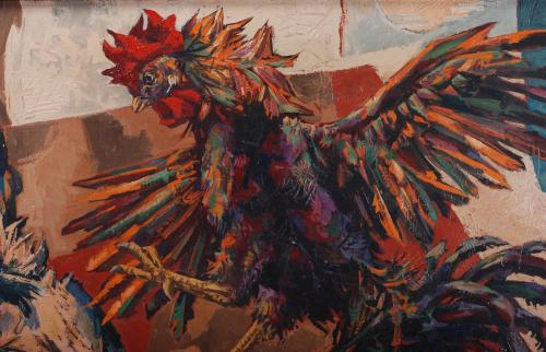 JOSÉ VELA ZANETTI (1913-1999). "PELEA DE GALLOS", 1970.