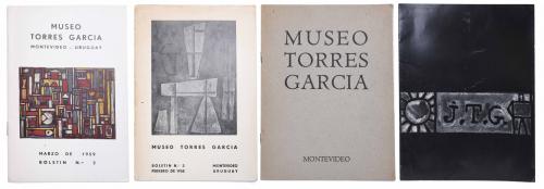 "CATÁLOGO-TRÍPTICO INAUGURAL Y DOS BOLETINES DEL MUSEO TORRES GARCÍA, Y CATÁLOGO DE EXPOSICIÓN DE JOAQUÍN TORRES GARCÍA EN LA SIDNEY JANIS GALLERY DE NUEVA YORK", 1955-1959 Y 1977.