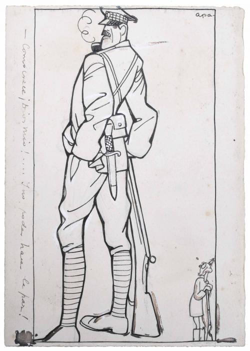 FELIU ELIAS I BRACONS, "APA" (1878-1948).  "ALEGORÍA SOBRE LA PRIMERA GUERRA MUNDIAL", C. 1914-1918.