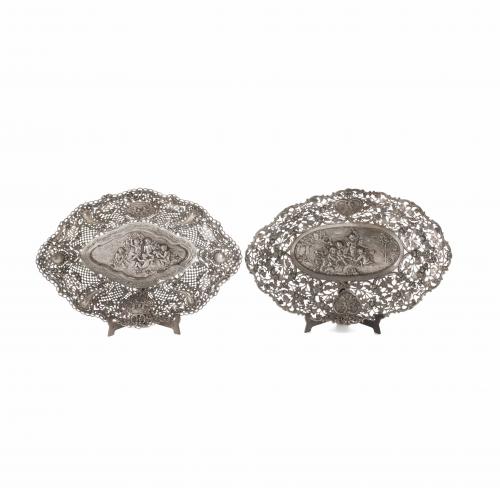 TWO GERMAN SILVER CENTREPIECES, LATE 19TH C. - EARLY 20TH C.