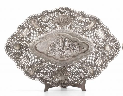 TWO GERMAN SILVER CENTREPIECES, LATE 19TH C. - EARLY 20TH C.