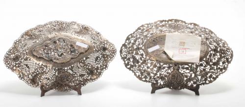 TWO GERMAN SILVER CENTREPIECES, LATE 19TH C. - EARLY 20TH C.