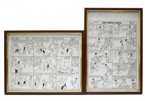 VALENTÍ CASTANYS (1898-1965). PAIR OF ORIGINAL ILLUSTRATIONS FOR TBO.