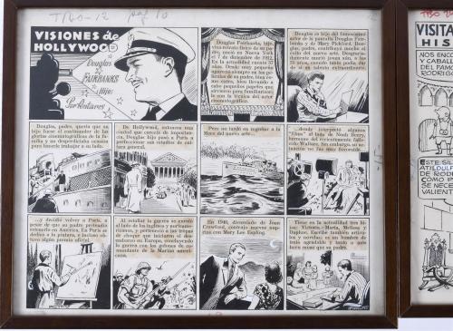 FOUR ORIGINAL ILLUSTRATIONS FOR COMIC STRIPS.