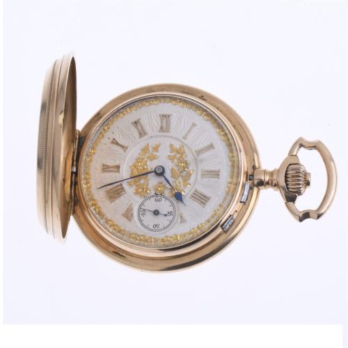 MEN&#39;S GOLD POCKET WATCH, 19TH CENTURY.