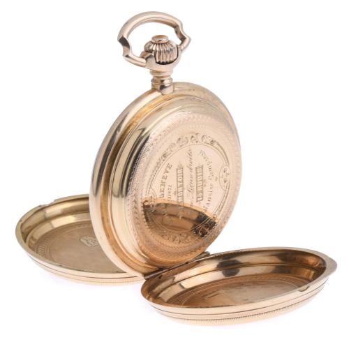 MEN&#39;S GOLD POCKET WATCH, 19TH CENTURY.