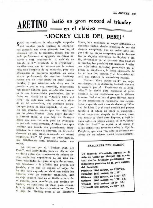 TROFEO DEL CLÁSICO HIPÓDROMO DE LAS AMÉRICAS 1947 AL CABALL