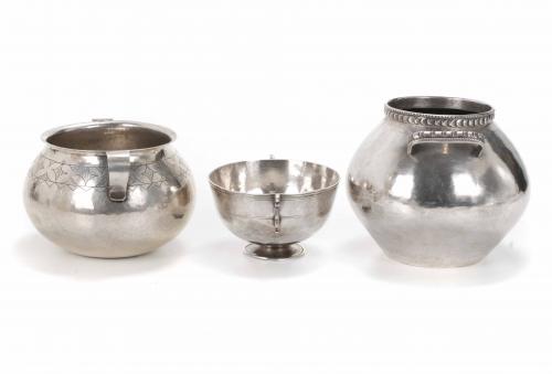 FIVE PERUVIAN SILVER VASES, MID 20TH CENTURY. 