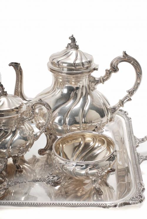 PERUVIAN SILVER TEA AND COFFEE SET, SECOND HALF OF THE 20TH