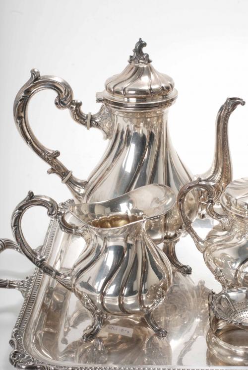 PERUVIAN SILVER TEA AND COFFEE SET, SECOND HALF OF THE 20TH