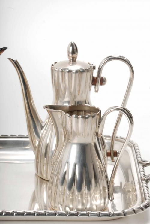 PERUVIAN SILVER TEA AND COFFEE SET, SECOND HALF OF THE 20TH