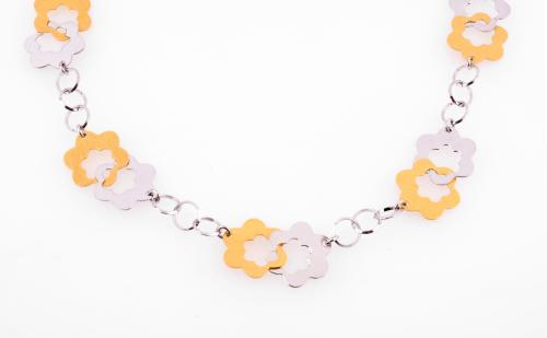 COLLAR EN PLATA Y PLATA DORADA.