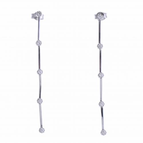 WHITE GOLD AND BRILLIANTS LONG EARRINGS.