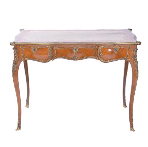"BUREAU PLAT", FRENCH LOUIS XV STYLE OFFICE DESK, MID 20TH CENTURY.