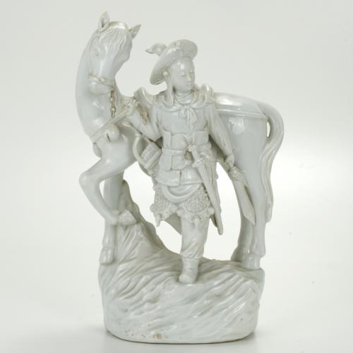 CHINESE-LIKE FIGURE BY EUROPEAN MANUFACTURE, MID 20TH CENTURY.