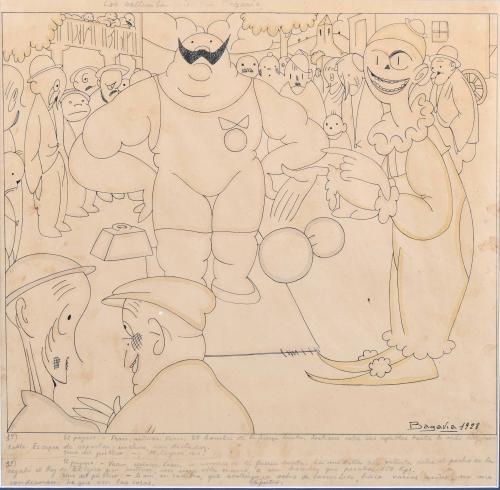 LLUÍS BAGARÍA I BOU (1882-1940) "LOS SALTIMBANQUIS", 1928.