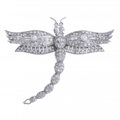 BROCHE PLATINO LIBÉLULA.