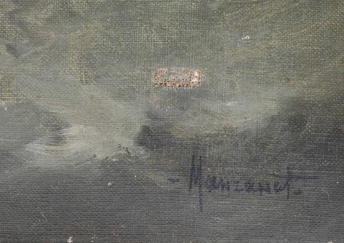 RICARDO MANZANET (1852-1939) "PAISAJE" Y "MARINA".