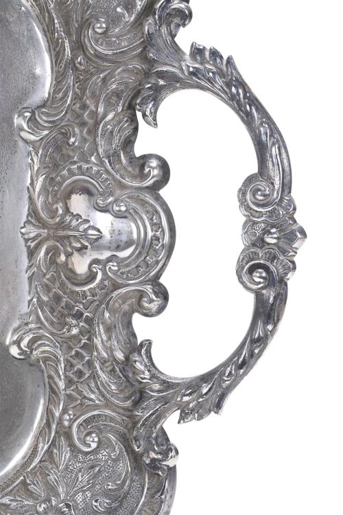 BARCELONA SILVER TRAY, SECOND THIRD OF THE 20TH CENTURY.
