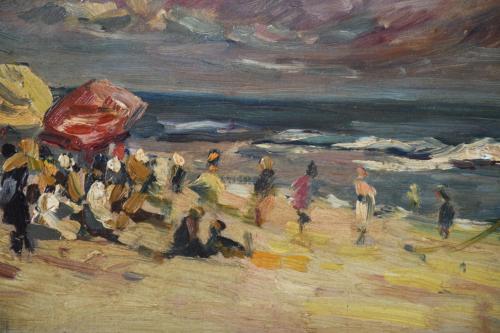 20TH CENTURY SPANISH SCHOOL. "BEACH SCENE".