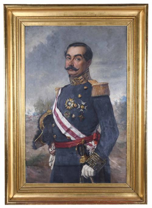 19TH CENTURY SPANISH SCHOOL "PORTRAIT OF A MILITARY MAN".