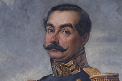 19TH CENTURY SPANISH SCHOOL "PORTRAIT OF A MILITARY MAN".