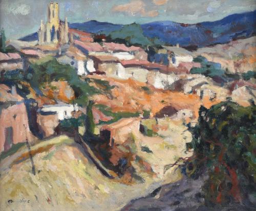 PERE ARRIBAS PEREZ (1924-1996) "LANDSCAPE IN TIANA".