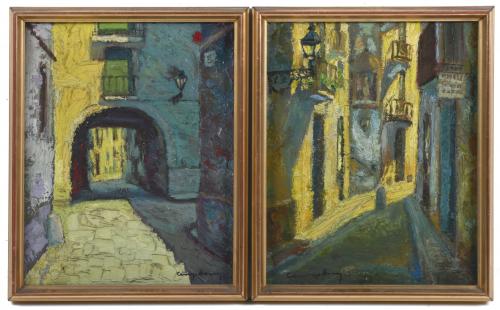 MID 20TH CENTURY CATALAN SCHOOL "BARCELONA STREETS".