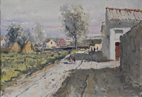 JOAN DE PALAU (1919-1991). "CALLE DE PUEBLO".