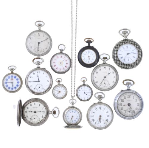 LOT OF THIRTEEN POCKET WATCHES.