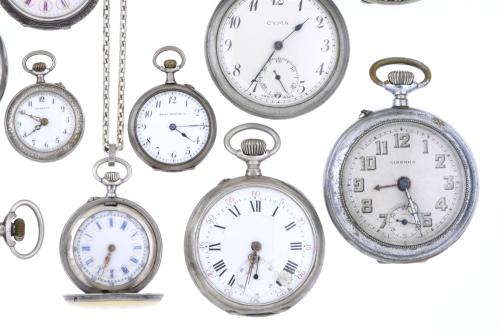 LOT OF THIRTEEN POCKET WATCHES.