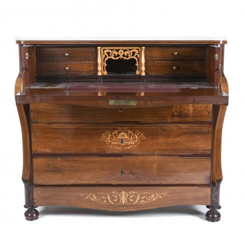 CÓMODA-ESCRITORIO ISABELINA, CIRCA 1860.