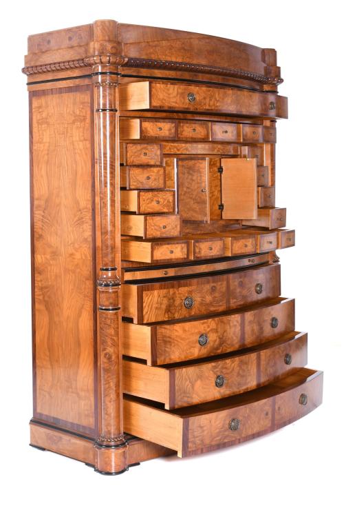 BIEDEMEIER STYLE SECRETER, MID 20TH CENTURY.