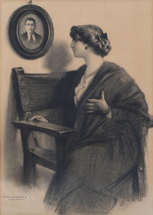 CARLOS VÁZQUEZ ÚBEDA (1869-1944). ILLUSTRATION FOR 'LOS GANSOS'.