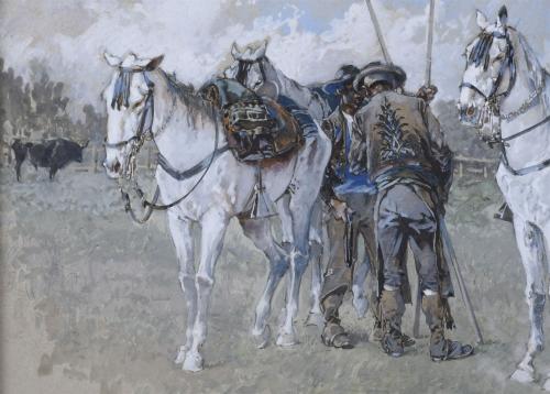 BALDOMERO GALOFRE I GIMÉNEZ (1849-1902). "VAQUEROS ANDALUCE