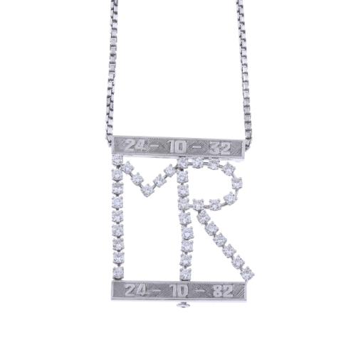 NECKLACE AND PENDANT WITH THE LETTERS MR IN DIAMONDS.