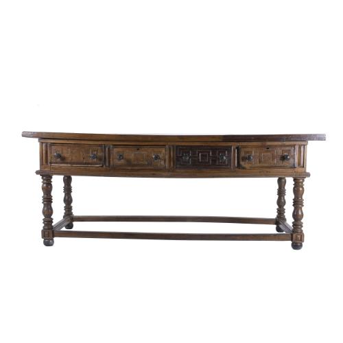 LARGE SPANISH REFECTORY TABLE, LATE 18TH CENTURY.