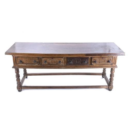 LARGE SPANISH REFECTORY TABLE, LATE 18TH CENTURY.