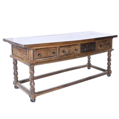 LARGE SPANISH REFECTORY TABLE, LATE 18TH CENTURY.