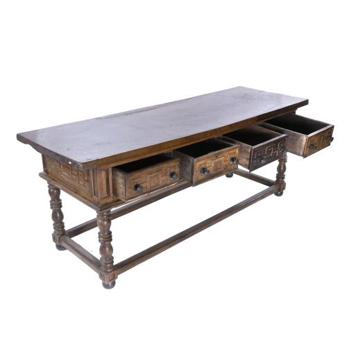 LARGE SPANISH REFECTORY TABLE, LATE 18TH CENTURY.