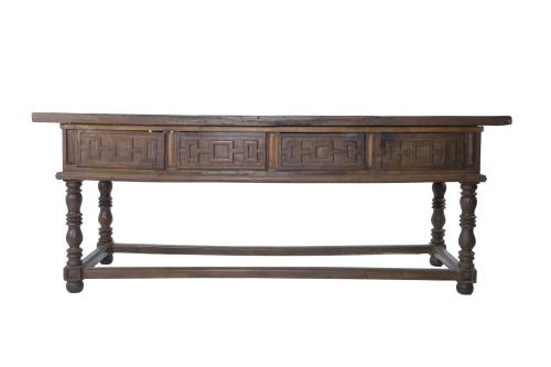 LARGE SPANISH REFECTORY TABLE, LATE 18TH CENTURY.