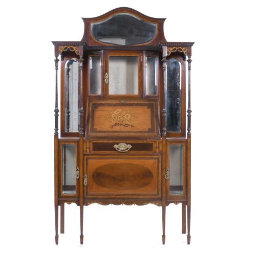 EDWARDIAN ENGLISH WRITING-DESK AND SIDEBOARD, LATE 19TH CENTURY