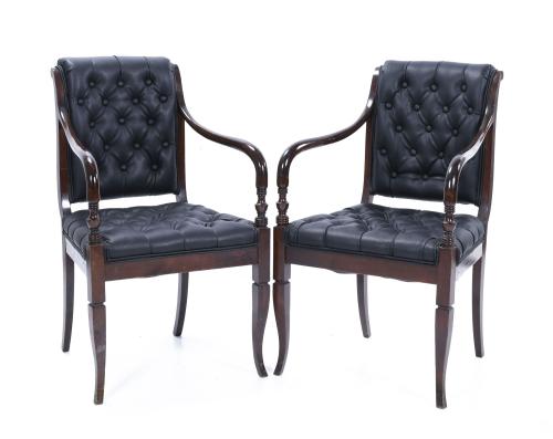 SET OF EIGHT SPANISH ARMCHAIRS, MID 20TH CENTURY.