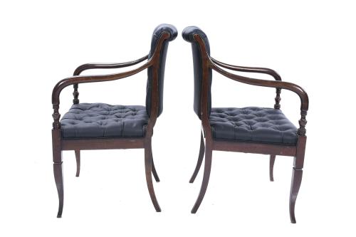 SET OF EIGHT SPANISH ARMCHAIRS, MID 20TH CENTURY.