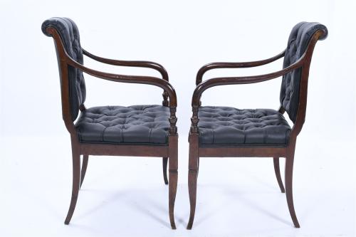 SET OF EIGHT SPANISH ARMCHAIRS, MID 20TH CENTURY.