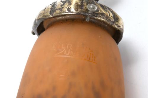 MULLER FRÈRES LUNEVILLE. FRENCH ART NOUVEAU TABLE LAMP, EAR